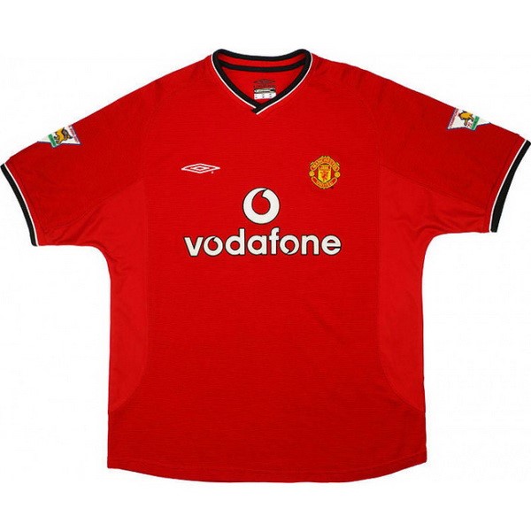 Camiseta Manchester United Primera equipo Retro 2000 2002 Rojo